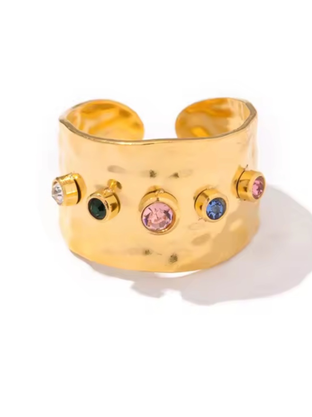 Colorful Cubic Zircon Stone Crystal Ring